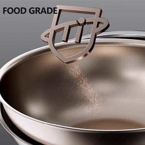 Sartén de cocina <span class=keywords><strong>antiadherente</strong></span> personalizada de 26/28/30cm, sartén plana de acero inoxidable 316, sartenes antiadherentes de titanio con tapa - Product Image 5