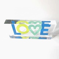 Bloc de logo vierge en verre acrylique solide, incurvé, logo blanc avec panneau personnalisé