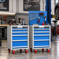 Chariot à outils à cinq tiroirs en acier avec poignée ergonomique, OEM ODM, panneau perforé, pour garage, atelier, réparation automobile, armoire à outils mobile roulante