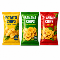 Sacs personnalisés imprimés pour chips de pommes de terre, sachets d'emballage en aluminium et plastique pour chips de plantain, pochettes alimentaires pour snacks, chips de banane