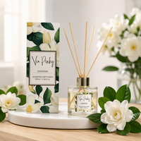 Diffuseur d'arômes naturels Via Pinky 100 ml, parfum gardénia, diffuseur d'ambiance pour la maison, ensemble de diffuseurs à bâtonnets parfumés aux fleurs