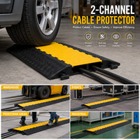 Ralentisseur de vitesse en PVC à 2 canaux, rampe portable en caoutchouc et plastique pour câbles et tuyaux, 1-5 mph, pour événements extérieurs et couverture de câbles de scène