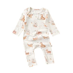 Autunno inverno nordico in pagliaccetto 100% in cotone a manica lunga <span class=keywords><strong>con</strong></span> collo e collo per neonati graziosa tuta <span class=keywords><strong>con</strong></span> bottone - Product Image 2