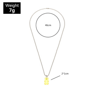 Mode mignon coloré résine gelée ours pendentif <span class=keywords><strong>collier</strong></span> en gros doux boule chaîne gommeux ours en peluche <span class=keywords><strong>collier</strong></span> pour filles enfants - Product Image 6