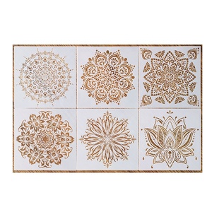 <span class=keywords><strong>Plantillas</strong></span> de Mandala para Pintar en la Pared, de Plástico PET, Reutilizables, Cortadas con Láser, de 30 cm, Personalizadas, al por Mayor - Product Image 1