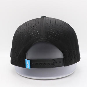 Premium Custom 7-Panel Grey Flat Bill Baseball Cap with Laser Cut & Hand Embroidery for Waterproof Sporty Daily Wear - Product Image 4
