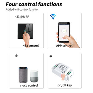 Interrupteur intelligent sans fil SIXWGH Zigbee 2 Gang avec clavier <span class=keywords><strong>de</strong></span> commande tactile pour éclairage intelligent Alexa Google <span class=keywords><strong>Assistant</strong></span> Google - Product Image 3