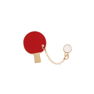 Cartoon Racket Shape Alloy Brooch Chain Pin For Bag Clothing Unisex Fashion Accessory - Product Image 5