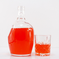 1500ml 1.5L 3L Big Beer Belly Grande Capacité Spiritueux Liqueur Vodka Whisky Vin Stockage Bouteilles En Verre Bocaux Avec Poignée Grip Oreille