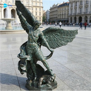 Life Size Handmade Saint <strong>Michael</strong> Statue Brass Figure Custom Outdoor Decorative Sculpture - Product Image 1