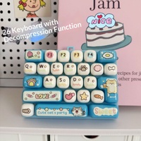 Clavier de décompression créatif en plastique à 26 touches, étanche, avec design de dessin animé mignon, gadget de pêche thérapeutique, transfrontalier