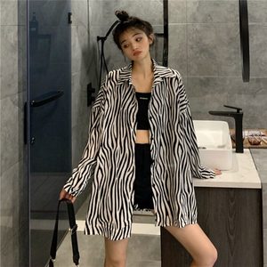 Women Zebra Print Shirt Long Sleeve Mid Length Loose Fit Sun Protection Upf 50 Lightweight Jacket - Product Image 3