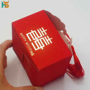 사용자 정의 금박 스탬핑 로고 미니 달콤한 사탕 선물 상자 결혼식 설탕 젤리 레드 작은 판지를위한 2mm 두꺼운 종이 포장 - Product Image 3