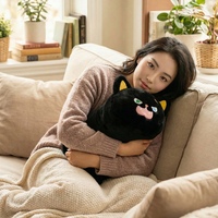 Coussin en peluche animaux 50 cm – Abeille, Renard, Chat, Lion, Éléphant, Shiba Inu – Doux et moelleux pour la décoration intérieure