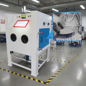 스마트 자동 회전식 샌드블라스트 캐비닛 (판금 녹 제거용) - Product Image 1