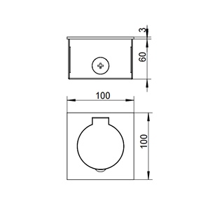 Boîtier de sol réseau chromé avec ports RJ45 et d'alimentation pour systèmes de données et de communication - Product Image 5
