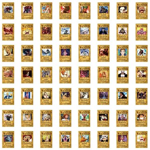 Nouvelles 100 affiches murales <span class=keywords><strong>One</strong></span> <span class=keywords><strong>Piece</strong></span> de <span class=keywords><strong>Luffy</strong></span> jaunies, style anime, pour collage - Product Image 5