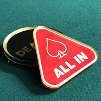 Texas Hold'em Poker Game Dealer/Tous les jetons Grande taille 43mm Plaque de siège en acrylique Logo personnalisé en métal pour adultes Casino Entertainment