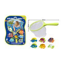 Ensemble de jeu de pêche sous-marine pour enfants, jouet lesté en plastique, filet de pêche, pour piscine, bain, jeux aquatiques d'été en extérieur
