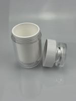 Pot à compléments alimentaires en acrylique à double paroi personnalisé, bouteille en acrylique épaisse pour le stockage de poudre d'herbes, de pilules et de vitamines
