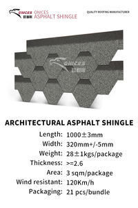 Bardeaux d'asphalte mosaïques à base de fibre de verre, imperméables, résistants aux UV, tuiles de toiture faciles à installer, disponibles <span class=keywords><strong>en</strong></span> plusieurs couleurs - Product Image 4