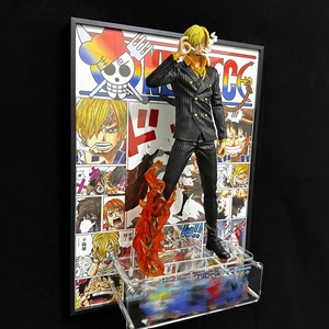 Diorama 3D Sanji con Efecto de Llama, Figura en Capas, Fondo de Cómic, Arte de Pared Enmarcado, Regalo Premium - Product Image 3
