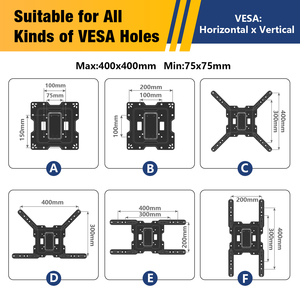 CHARMOUNT MAX VESA 400*400mm Montaje de TV inclinable giratorio Soporte de TV LCD Ajuste de montaje de pared de TV de movimiento completo para Sony <span class=keywords><strong>Philips</strong></span> Skyworth - Product Image 3