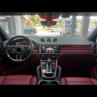 Luz ambiental LED para Porsche Cayenne 2018-2023, actualización de iluminación interior del coche, panel decorativo de fibra de carbono, lámpara de ambiente, nueva.