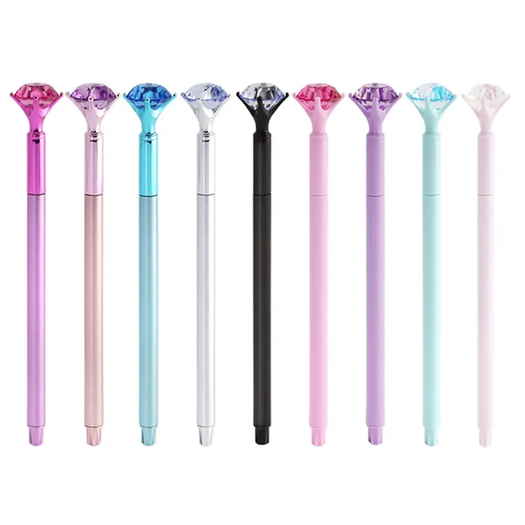 Diamant stifte Big Crystal Diamond Hut Gel Pen Bling Gel Tinte Schreib werkzeuge Zeichen Stifte das Büro und Schul material