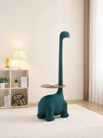 Table basse en bois de hêtre au design artistique en forme d'animal avec éclairage et étagère de rangement pour salon et usage domestique