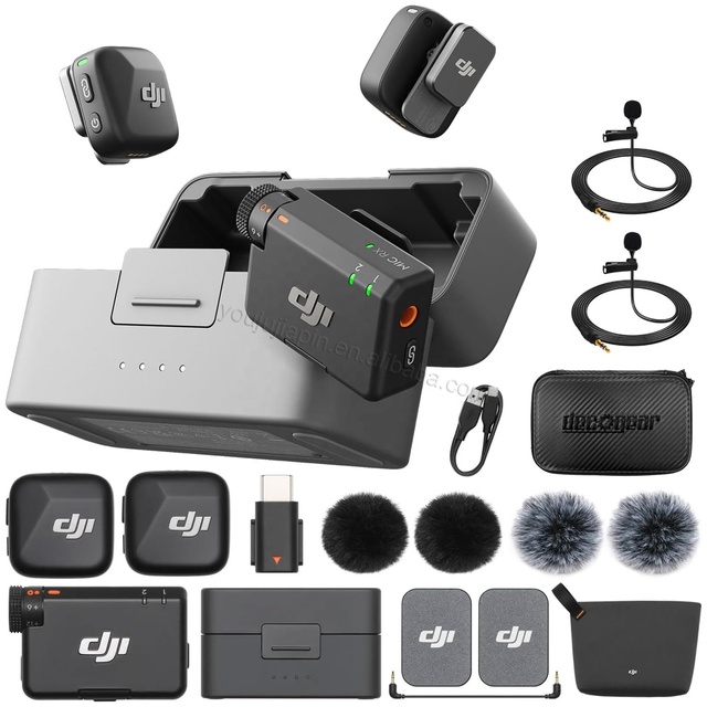 DJI Mic Mini (2 TX + 1 RX + Charging Case) 48-Hour Operation Wireless Microphone Transmission Audio Recording DJI Mic Mini