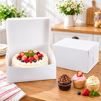 Boîte en carton blanc de qualité alimentaire certifiée CE, pliable, vierge, pour emballage de pâtisserie, gâteaux et plats à emporter
