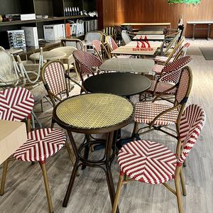 Sillas de comedor apilables de ratán de aluminio para jardín moderno al aire libre, silla de bambú para Hotel, restaurante, muebles de Patio usados - Product Image 6