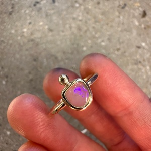 New Style 18K Gold Plated Transparent Crystal <b>Opal</b> <b>Ring</b> Solid 925 Sterling <b>Silver</b> Minimalistic Jewelry - Product Image 2