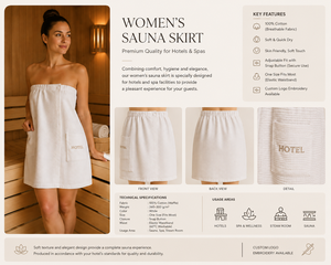Serviette de sauna commerciale pour femmes, jupe de bain élastique ajustable à boutons-pression pour spa, hôtel, complexe hôtelier, vente en gros - Product Image 1
