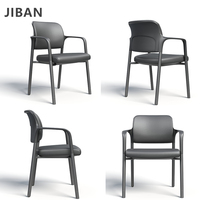 Chaise de bureau ergonomique confortable avec accoudoirs et structure métallique au design moderne pour salles de formation/conférence