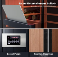 Sauna Infrarouge à Spectre Complet en Bois de Pruche du Canada, Cabine de Sauna Sec Intérieur sur Mesure pour 2 Personnes