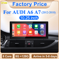 Autoradio STWEI 10,25 pouces adapté à Audi A6 C7 A7 2012-2018, CarPlay sans fil, écran de navigation automobile