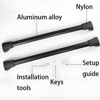 JOESHIER Barres transversales de toit de voiture noires de haute qualité en alliage d'aluminium, capacité 100 kg+, porte-bagages, rails de transport de marchandises, installation facile pour