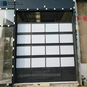 <span class=keywords><strong>Porte</strong></span> de garage <span class=keywords><strong>sectionnelle</strong></span> en verre en aluminium noir automatique résidentielle à prix d'usine - Product Image 4
