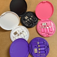 Kit de Cable de Carga y Datos LED DC 6 en 1 de 60W 3A con Expulsor de SIM y Soporte para Teléfono para Teléfonos Móviles