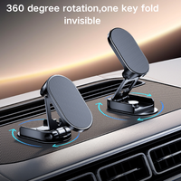 Produits Phares 2026 : Support Téléphone Voiture Magnétique Puissant Pliable Universel en Alliage de Zinc pour Accessoires de Téléphone Portable (OEM)