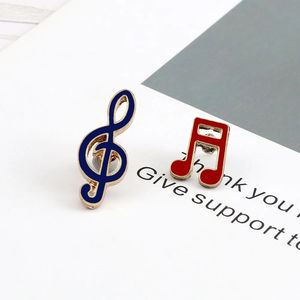 Mode guitare Microphone métal Badges Piano Notes épinglettes musicien broches Note de musique émail broche - Product Image 3