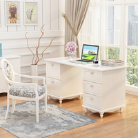 Bureau à domicile de Style français, Table d'étude moderne en bois blanc pour filles