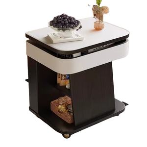 Table basse au design moderne en bois massif, carrée, avec plateau relevable, rangement, mobile avec <span class=keywords><strong>roulettes</strong></span>, meubles de salon - Product Image 2