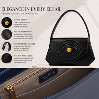 Sac à bandoulière géométrique vintage pour femme, motif œil 3D, pochette à rabat hexagonal, poignée de transport, cuir végétalien, cinq couleurs, résistant à l'eau
