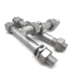 De acero DIN 940 grado 4,8, 5,8 de 6,8 m8 m10 HDG de doble final <span class=keywords><strong>perno</strong></span> <span class=keywords><strong>prisionero</strong></span> con tuercas y primavera arandelas - Product Image 1