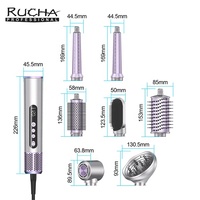 RUCHA Brosse à air chaud ionique, fer à boucler automatique, peigne volumateur, sèche-cheveux à brosse haute vitesse BLDC 7-en-1