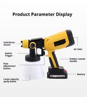 Pistolet de pulvérisation sans fil professionnel 21V à batterie lithium, sans balais, pour bricolage, avec buse de 1,8 mm, capacité de 1000 ml, alimentation sous pression 220V