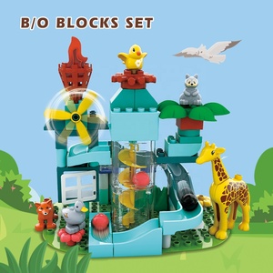 Ensemble de blocs de construction <span class=keywords><strong>pour</strong></span> animaux en marbre DIY, 83 pièces, jouets de piste de course, jouets éducatifs de construction avec ascenseur en spirale - Product Image 2